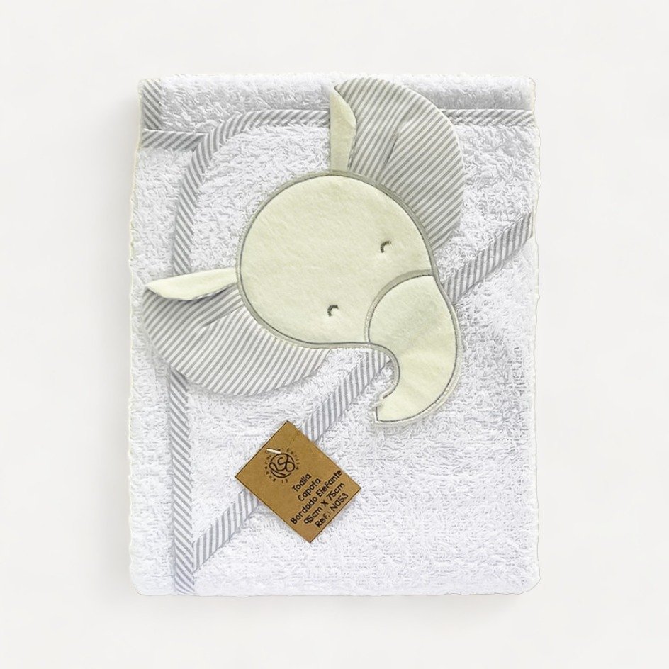 Toalla Bordada - Elefantito de Algodón